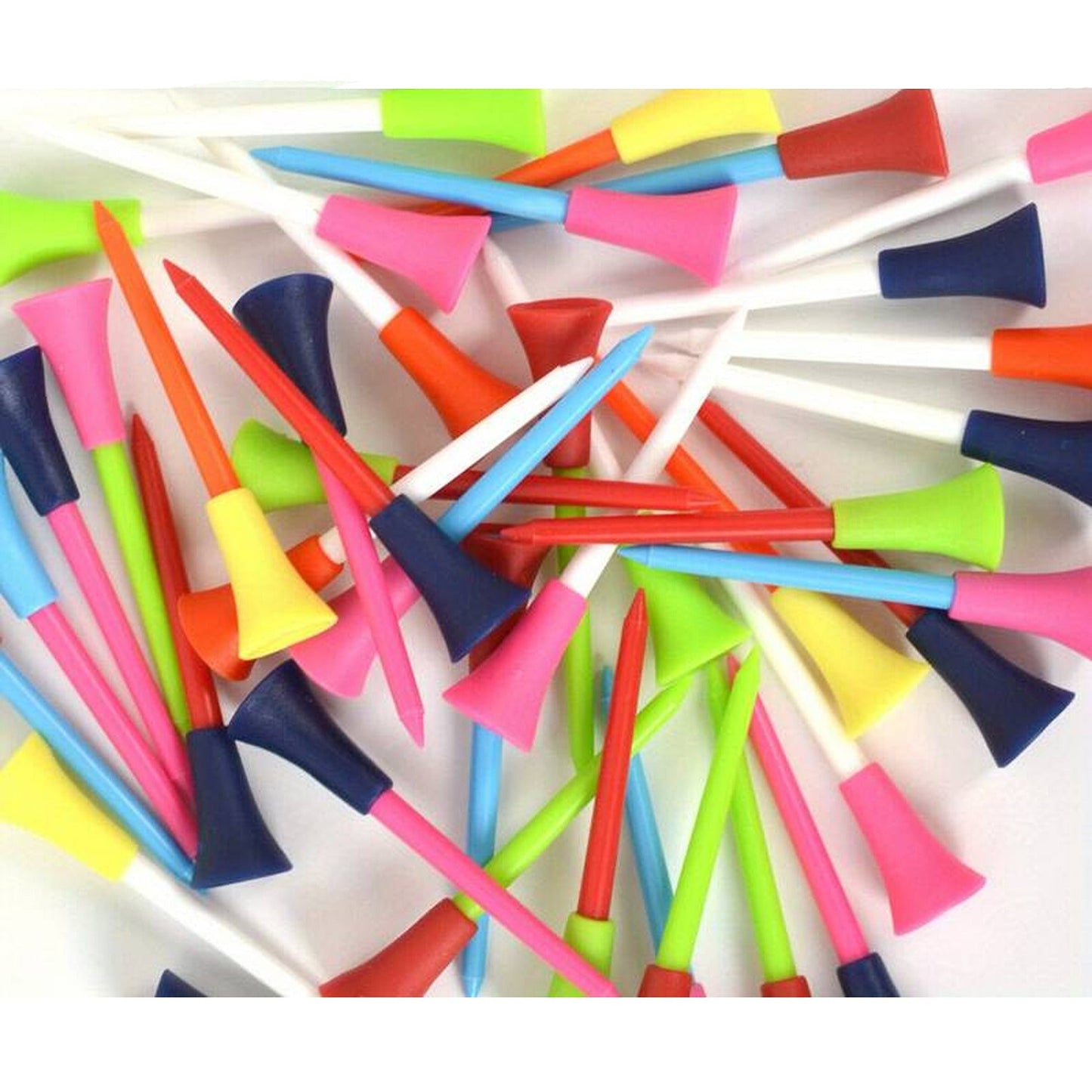 110pcs Multi-Colour 83mm Golf Tees with Rubber Cushion Top