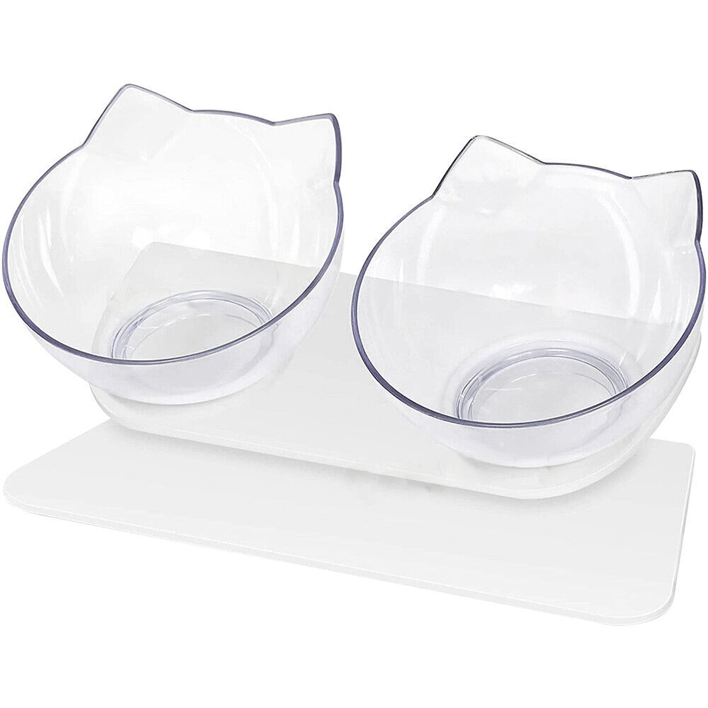 Elevated Double Cat Bowls Raised Pet Food Water Stand
