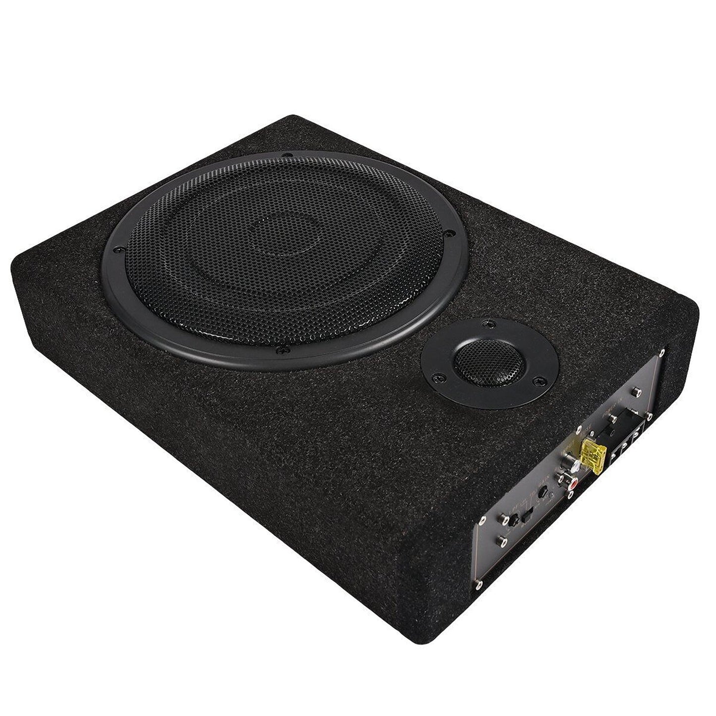 Under-Seat Subwoofer with Built-In Amplifier for Enhanced Car Audio