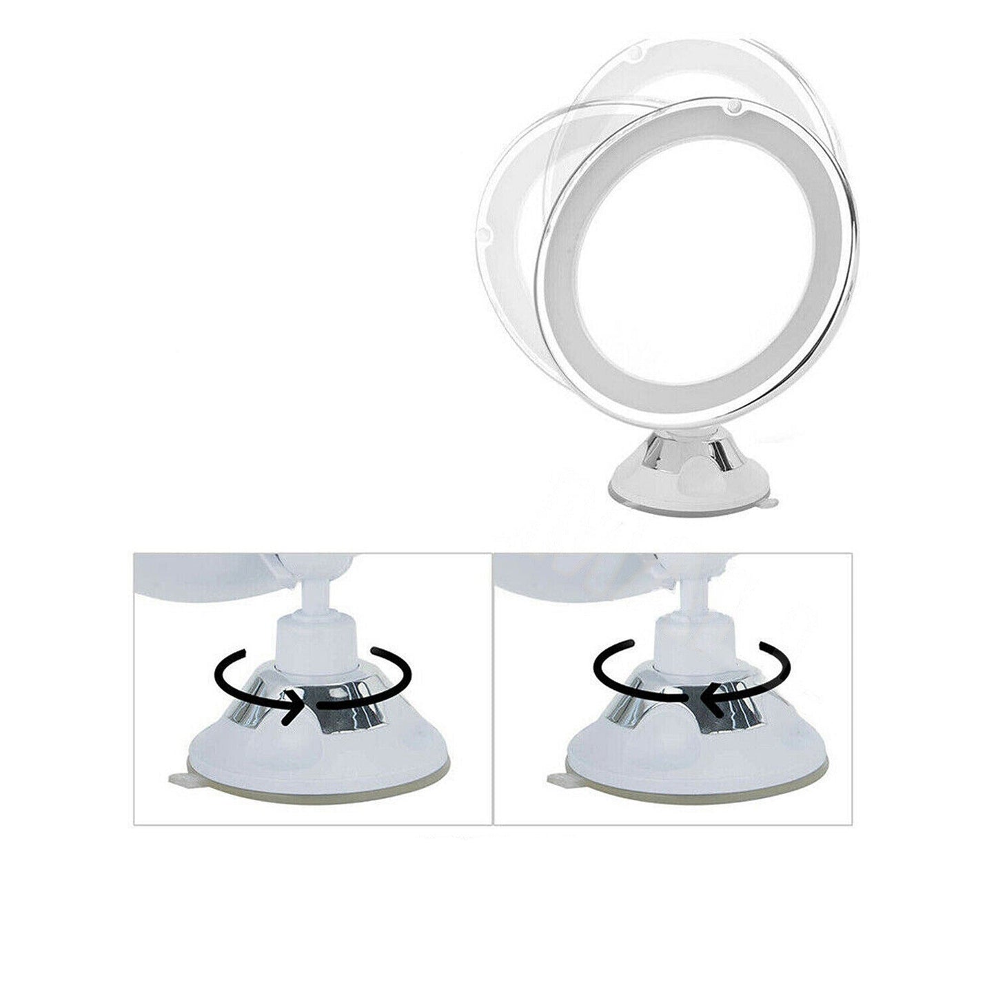 Lighted Magnifying Cosmetic Makeup Mirror Battery Operated 360 Spin