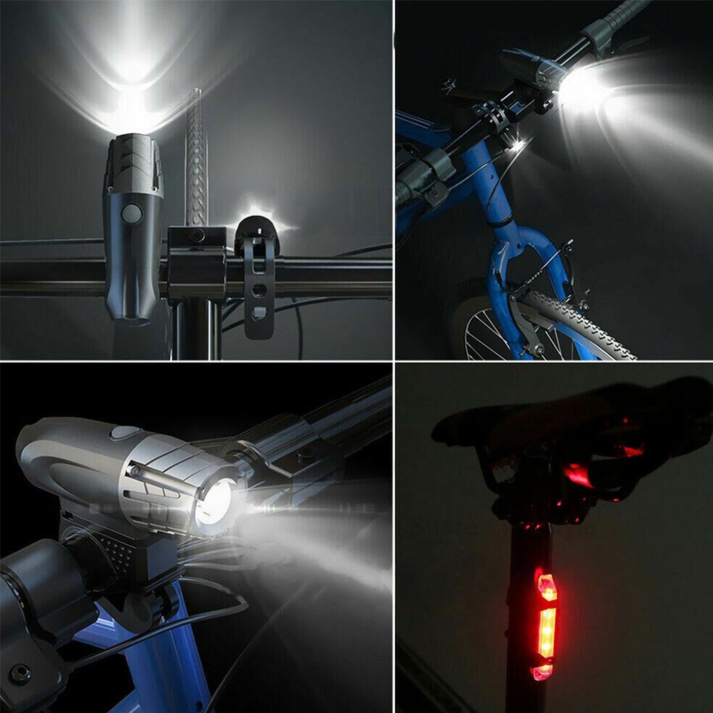 Rechargeable Bicycle Light Set Waterproof Front Rear LED Bike Lamp USB