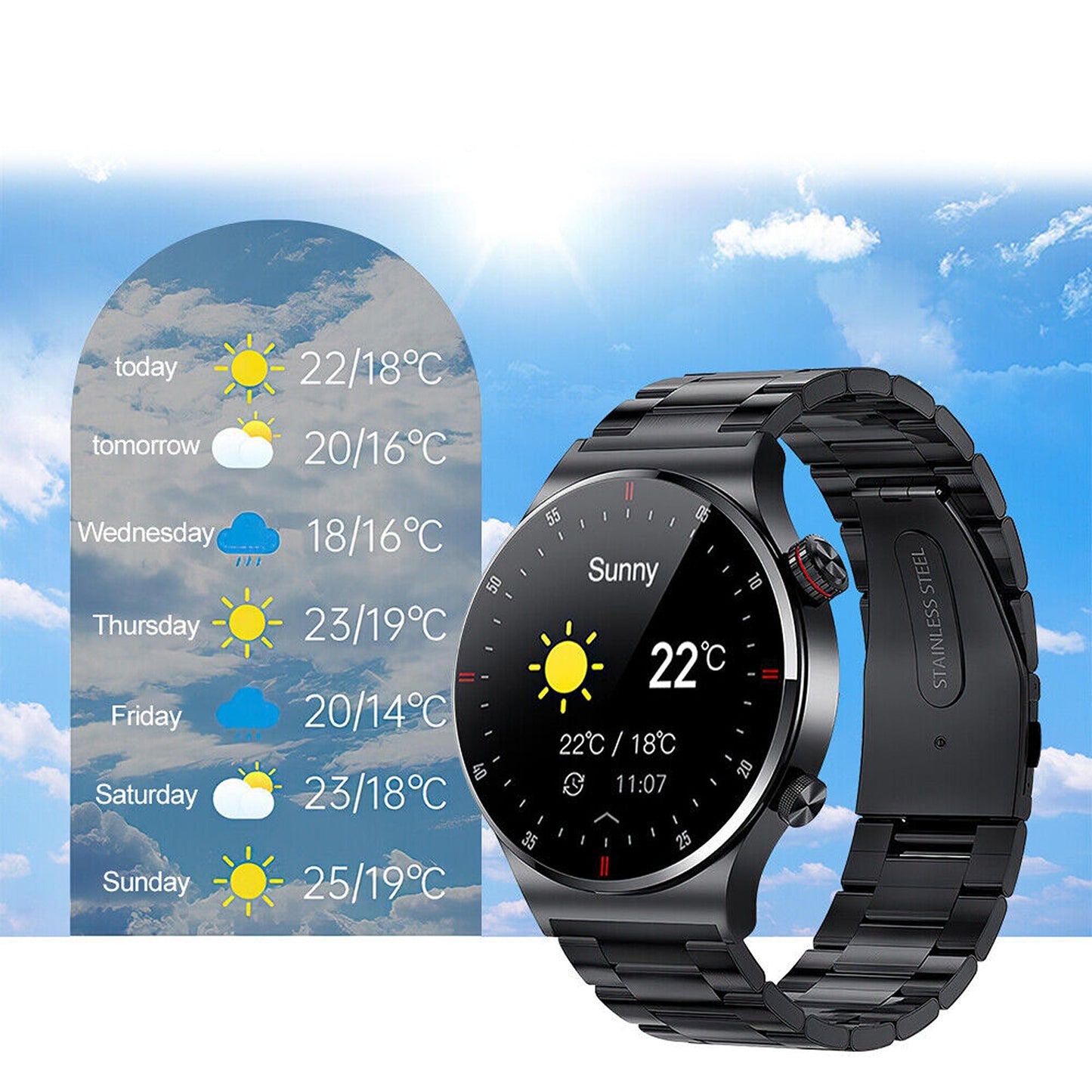 Full Touch Screen Smart Watch with Bluetooth Call Function for Men