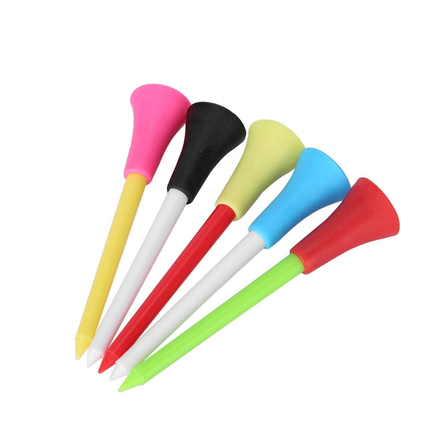 100pcs Durable Multi-Color Plastic Golf Tees