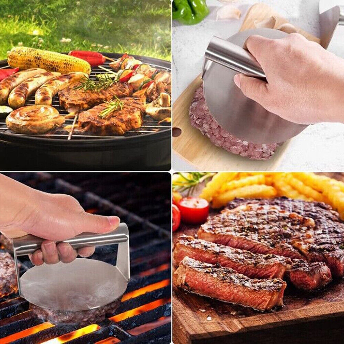 No-Rust Burger Press for Steak and Hamburger Griddle BBQ Accessory