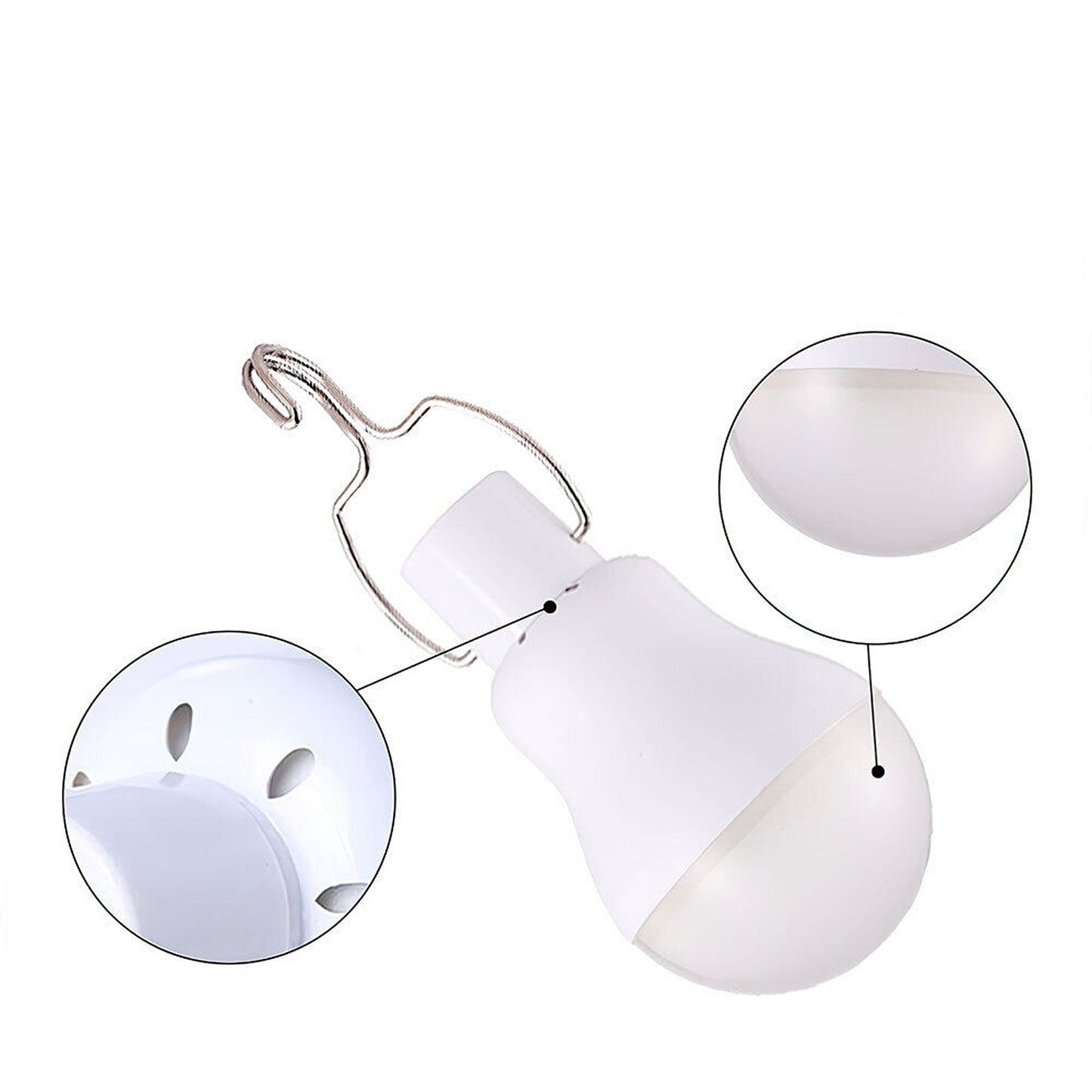 Solar Powered LED Light Bulb for Outdoor Camping and Indoor Use