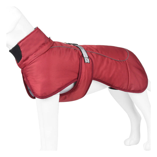 Red Waterproof Warm Winter Jacket for Large Dogs
