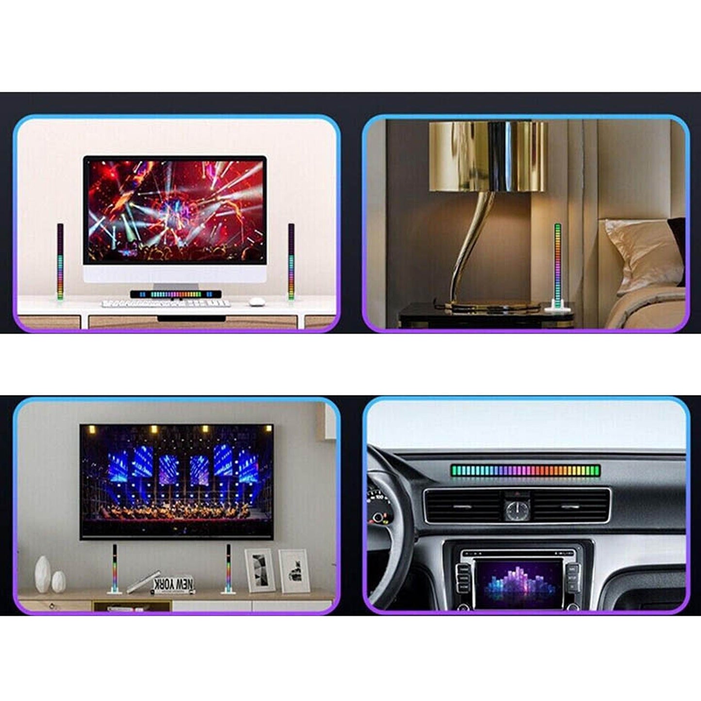 RGB Sound Activated Music Rhythm LED Ambient Light Bar