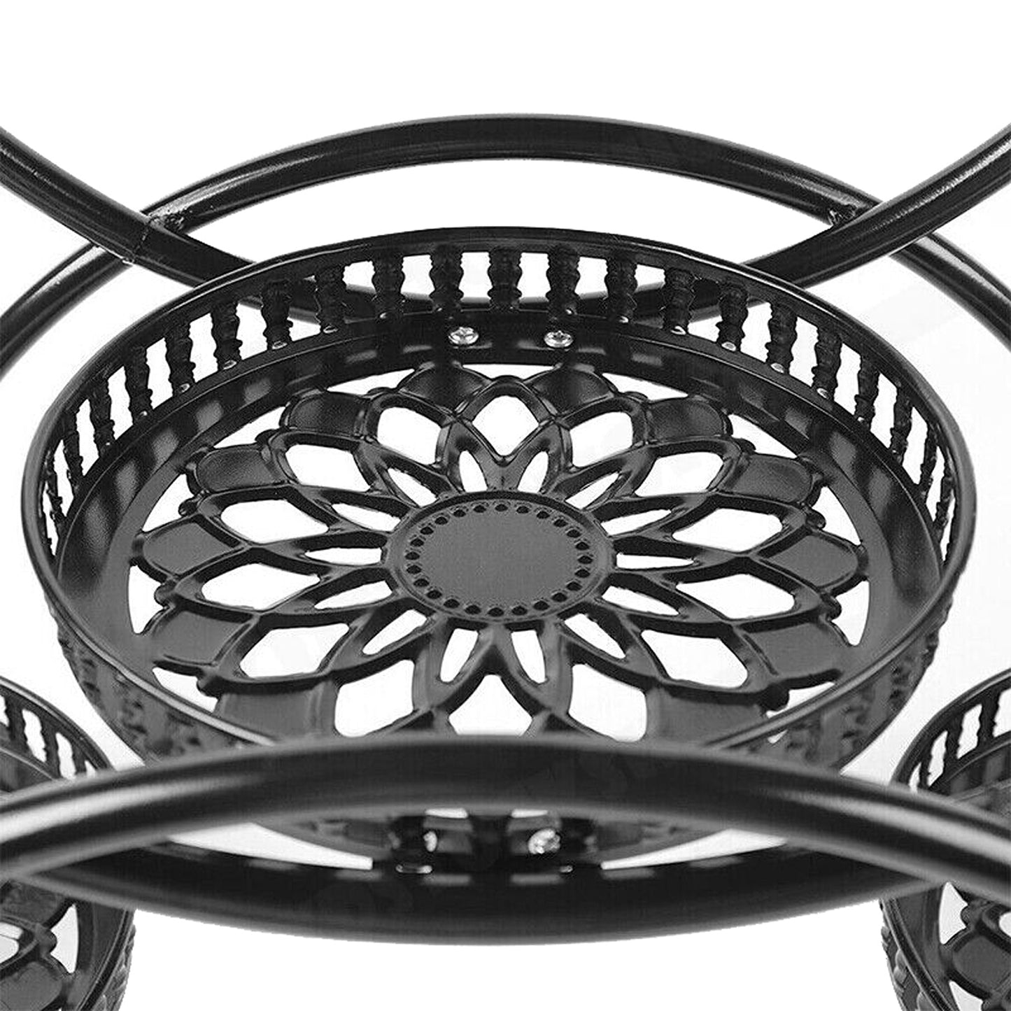 Mobile Balcony Plant Stand with 4 Wheels - 6 Pots