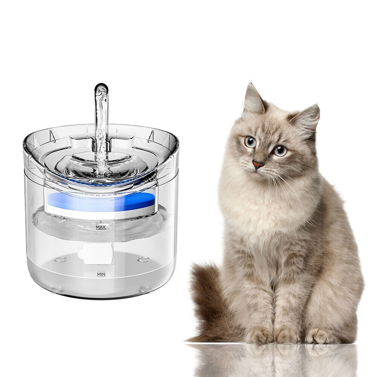 Automatic Electric 2L Pet Water Fountain Cat Dog Sensor Drink Dispenser Filter