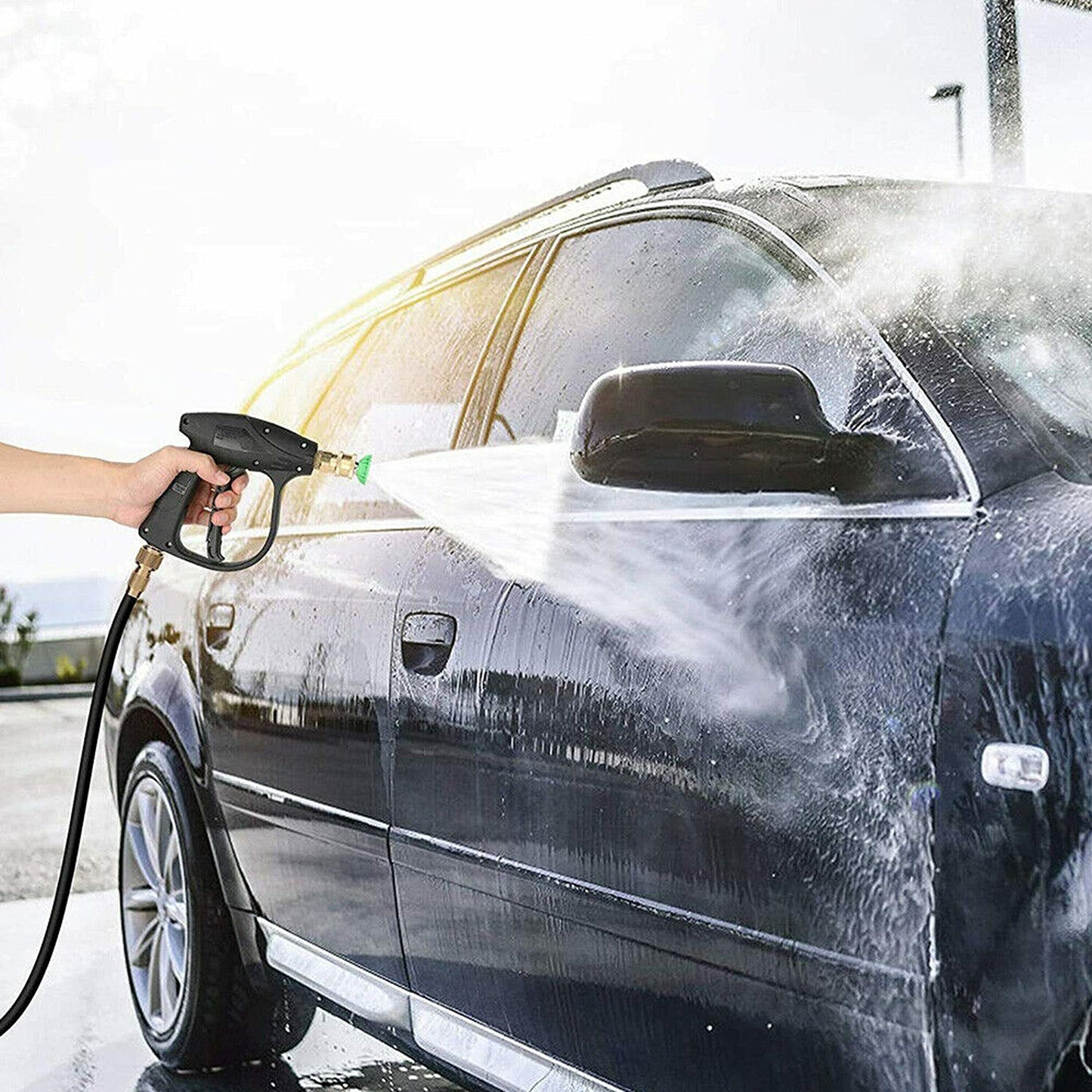 High-Pressure Water Gun for Car Washing with Short Wand and 5 Nozzle Attachments