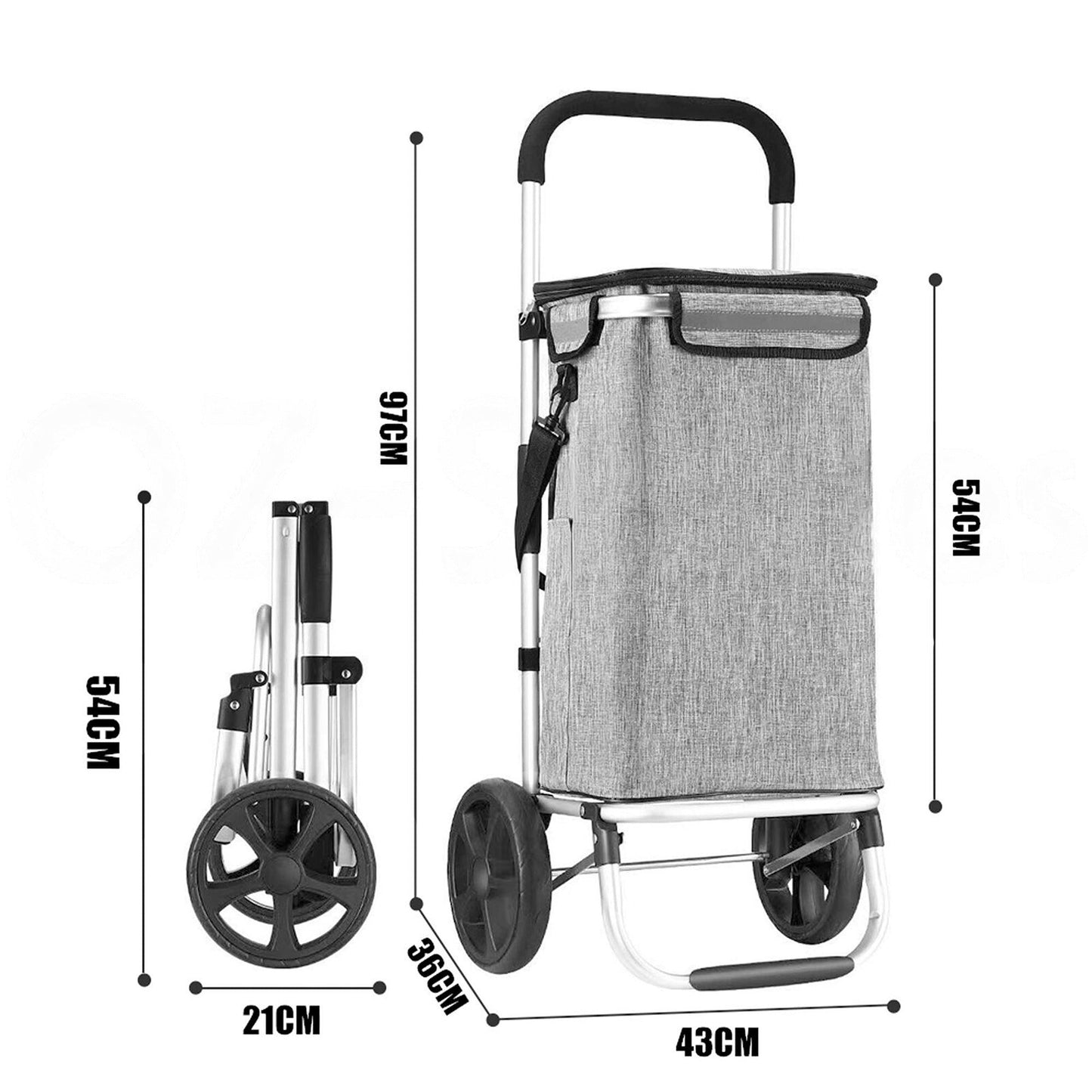 Lightweight Foldable Grocery Market Cart Luggage Basket with Wheels