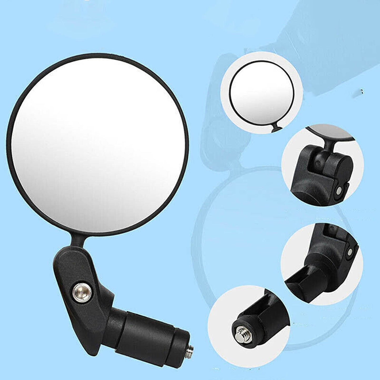 Mountain Bike Rearview Mirror Convex Handlebar Safety Mirror