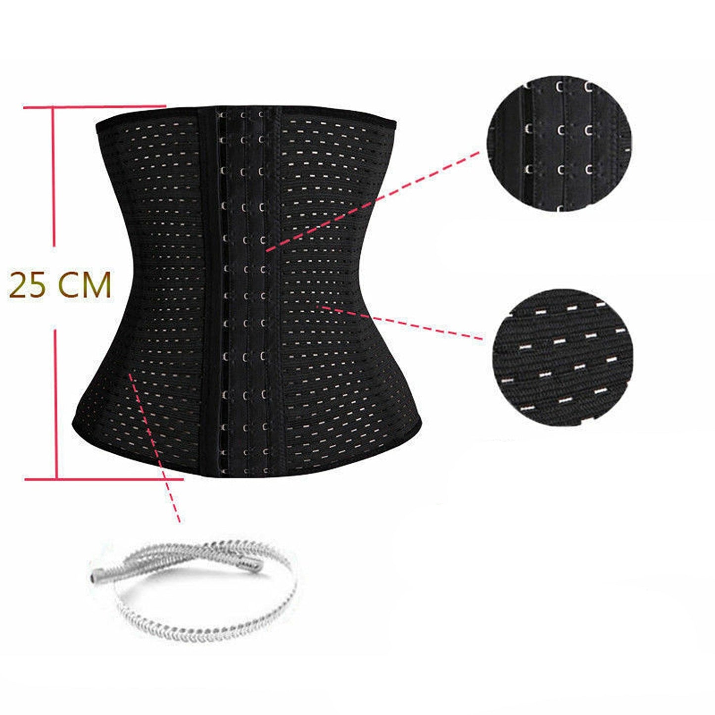Black Waist Trainer Cincher Tummy Girdle Belt for Slimming and Body Shaping