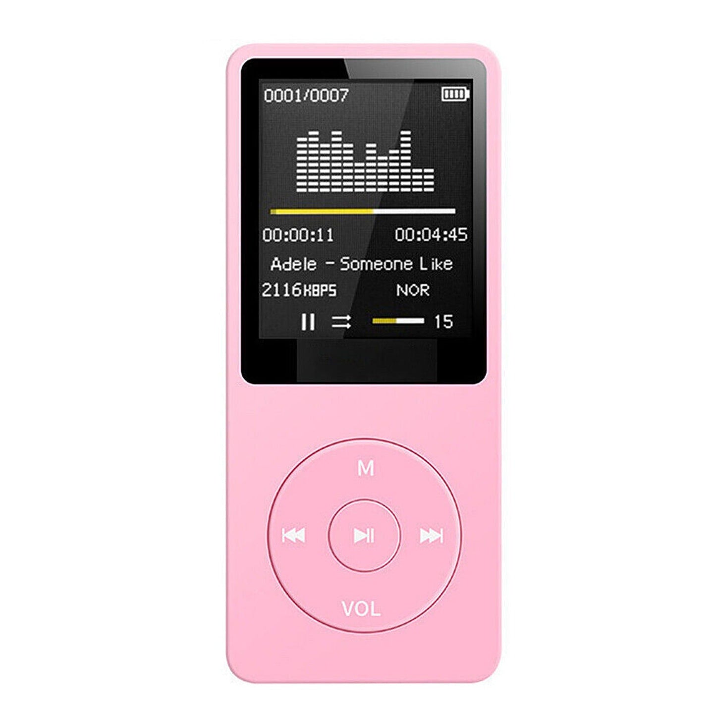 Portable MP3 Music Player with Rechargeable Battery and Audio Adapter