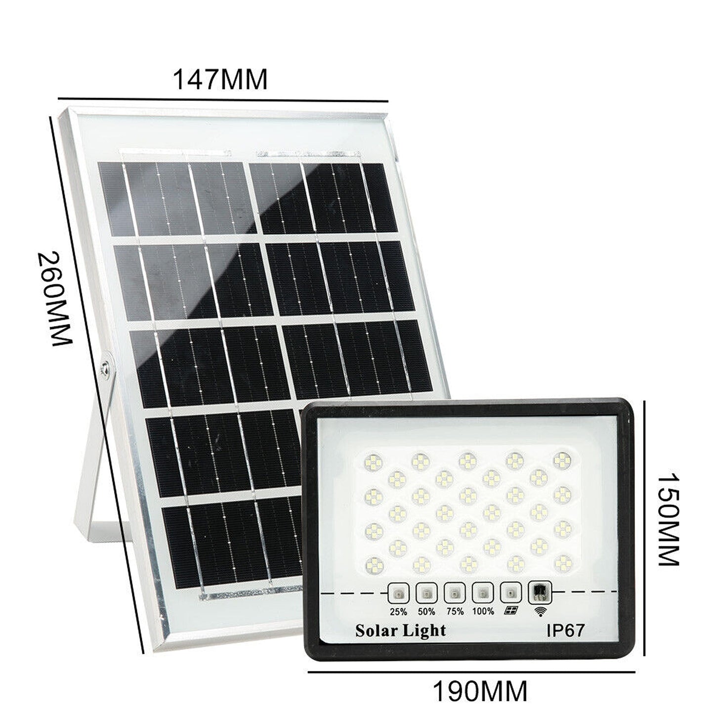 128 LED Motion Sensor Solar Street Light with Remote Control