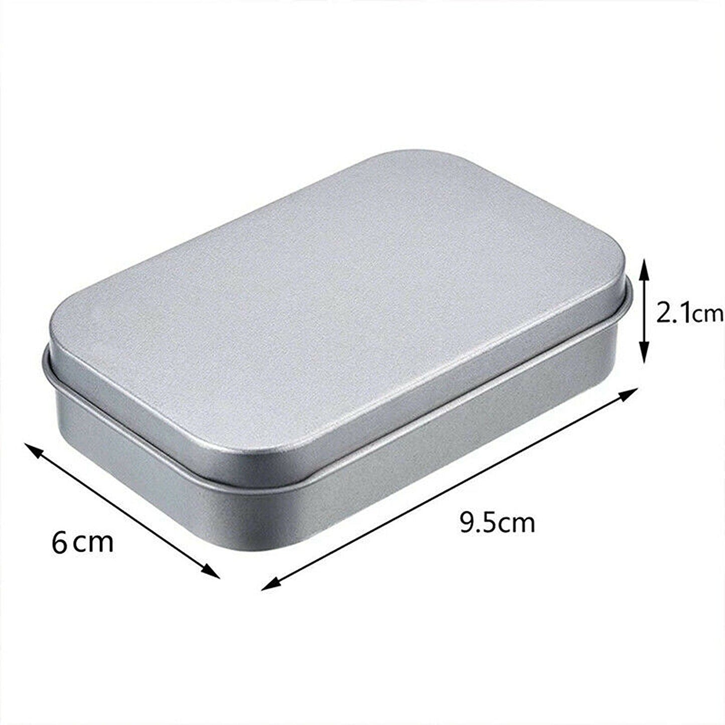 Set of 6 Metal Hinged Tin Boxes for Small Storage Solutions