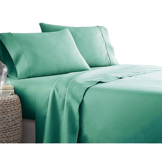 Ice Blue Egyptian Cotton Ultra Soft Sheet Set - Flat and Fitted