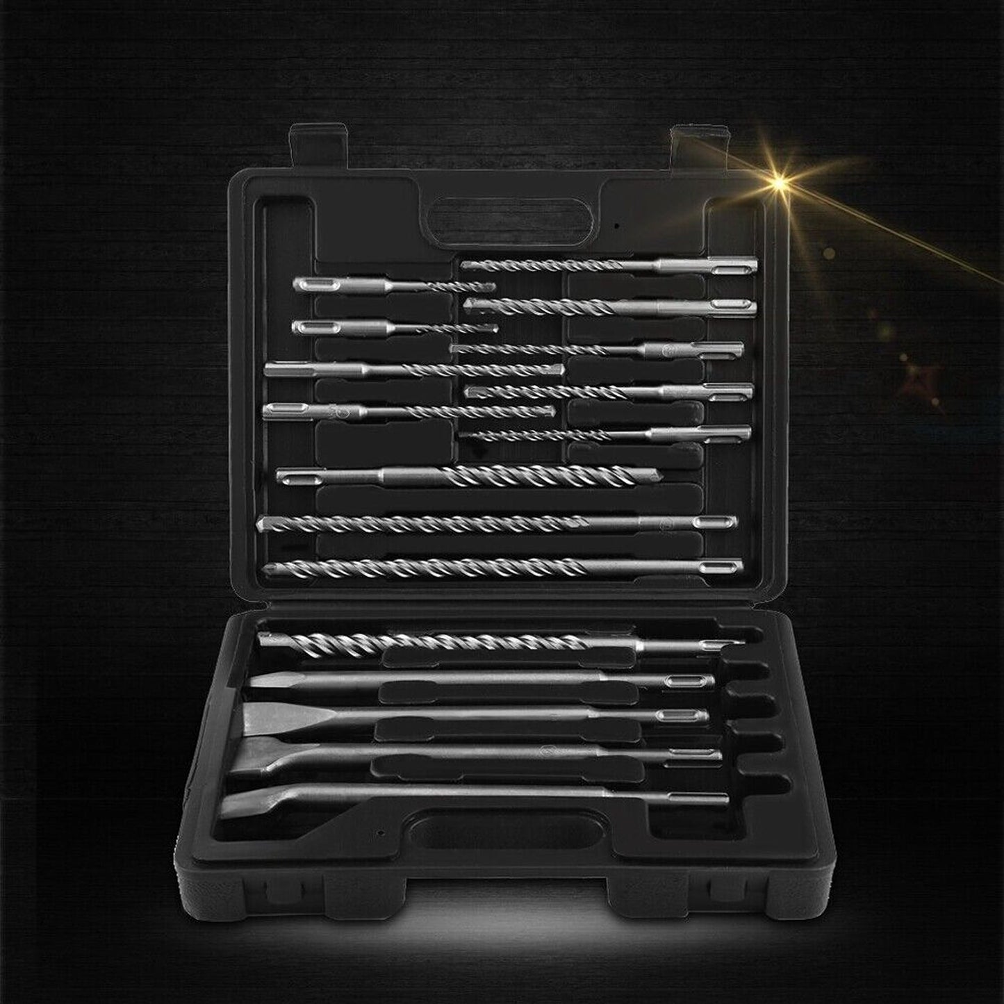 17pcs Masonry SDS PLUS Rotary Hammer Drill and Chisel Bit Set