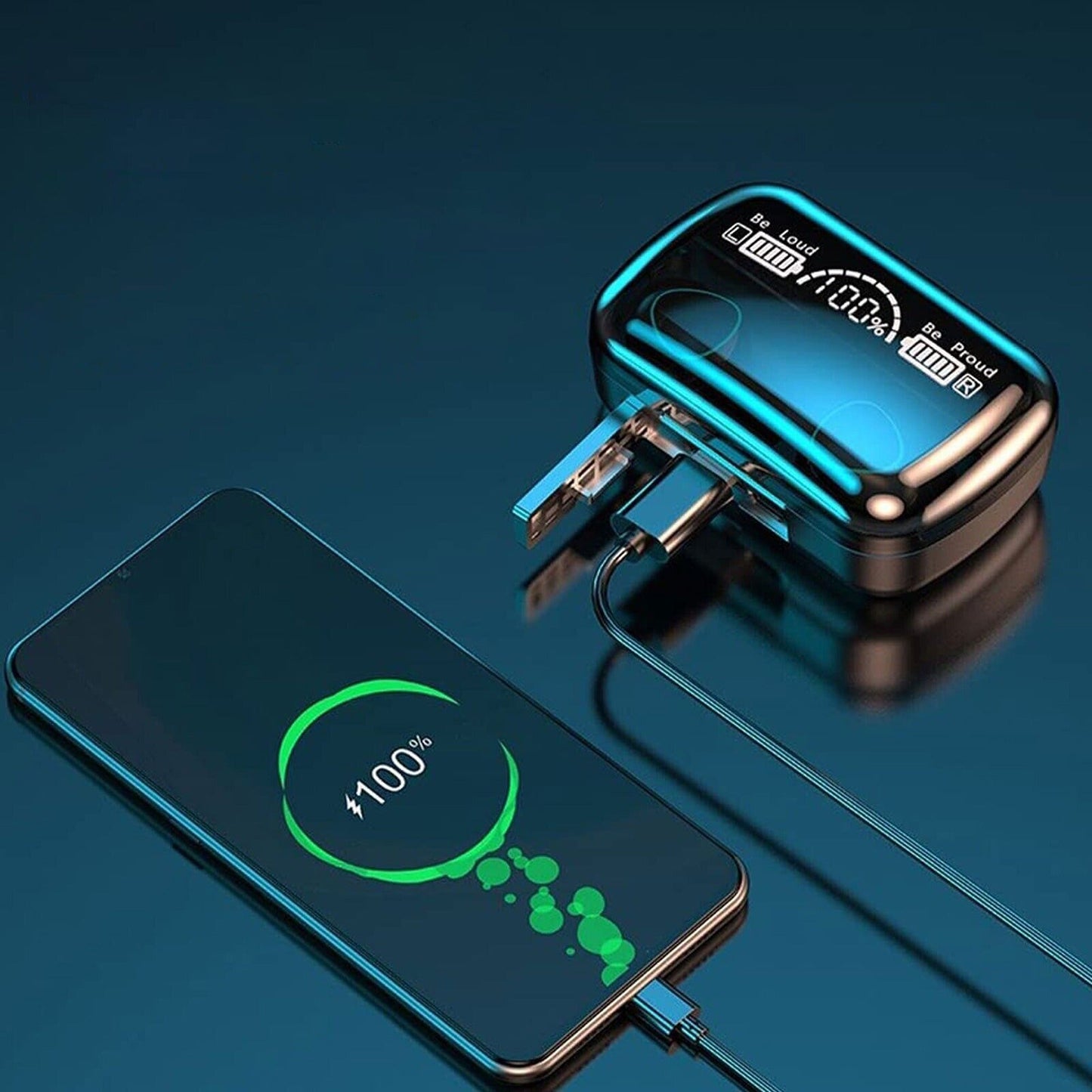 Bluetooth 5.1 Waterproof Wireless Earbuds with LED Display