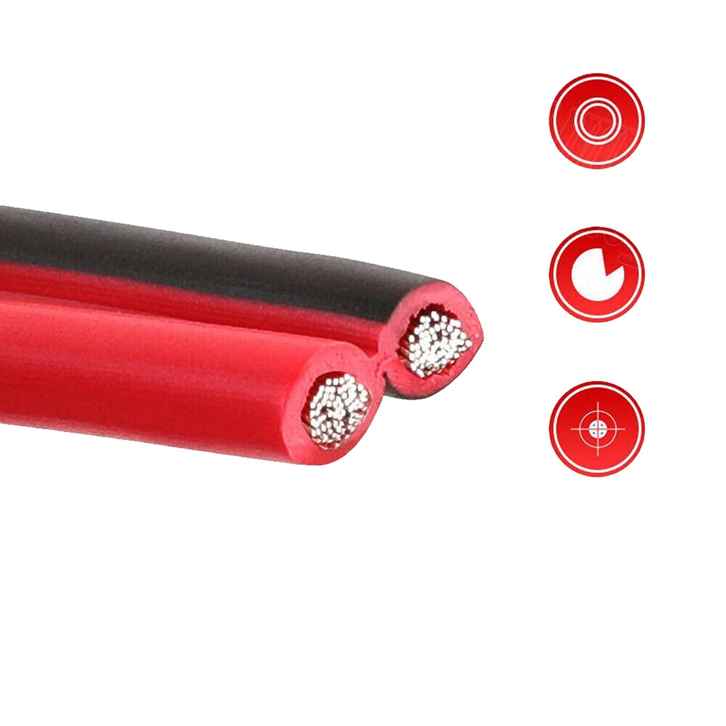 100m Red and Black Upgraded Speaker Cable for Home Stereo and Car Audio