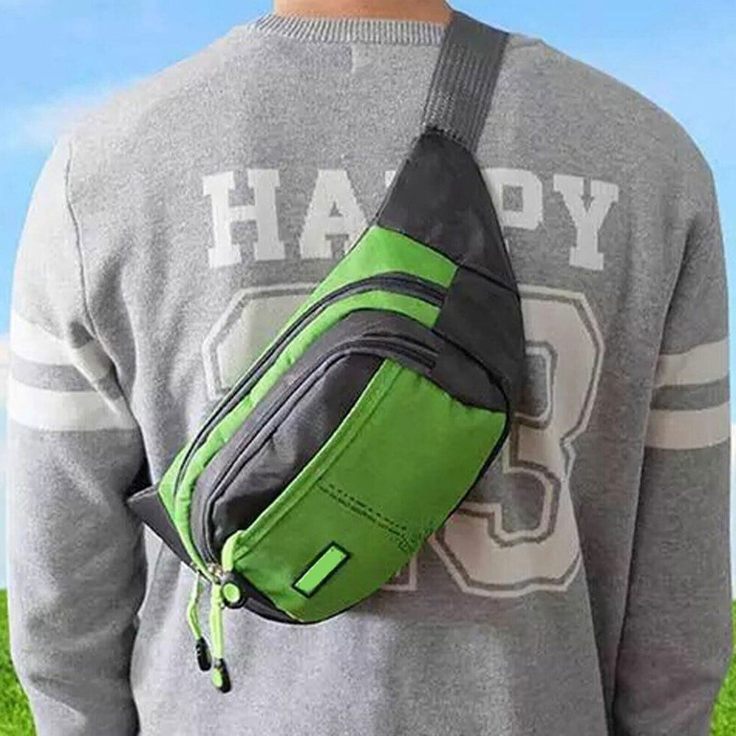 Large Zip Sport Waist Bag Handy Climbing Hiking Fanny Pack
