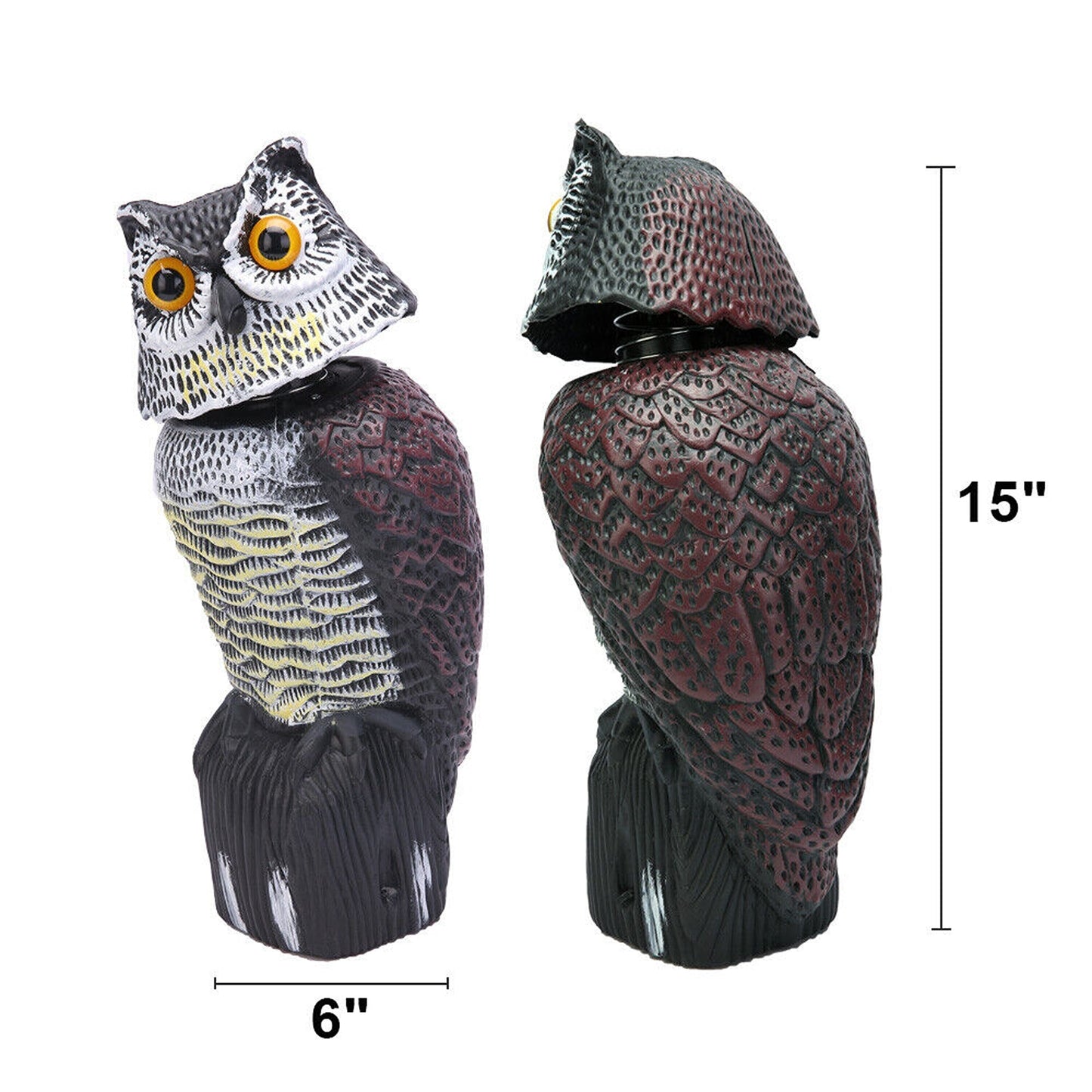 Owl Decoy Bird Repeller for Gardens Realistic Pigeon Deterrent