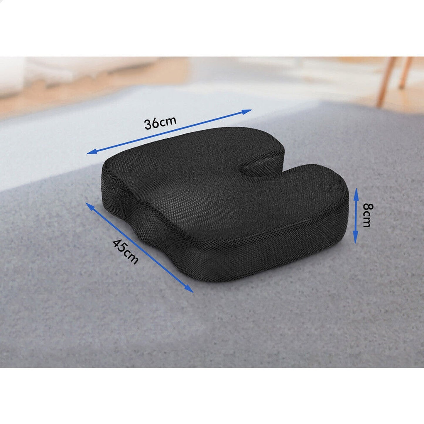 Car Office Seat Cushion Black Mesh Memory Foam Pillow Pad