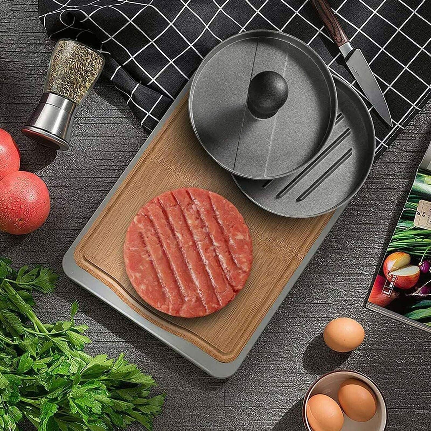 Non-Stick Hamburger Patty Maker Press for Beef Meat Cooking