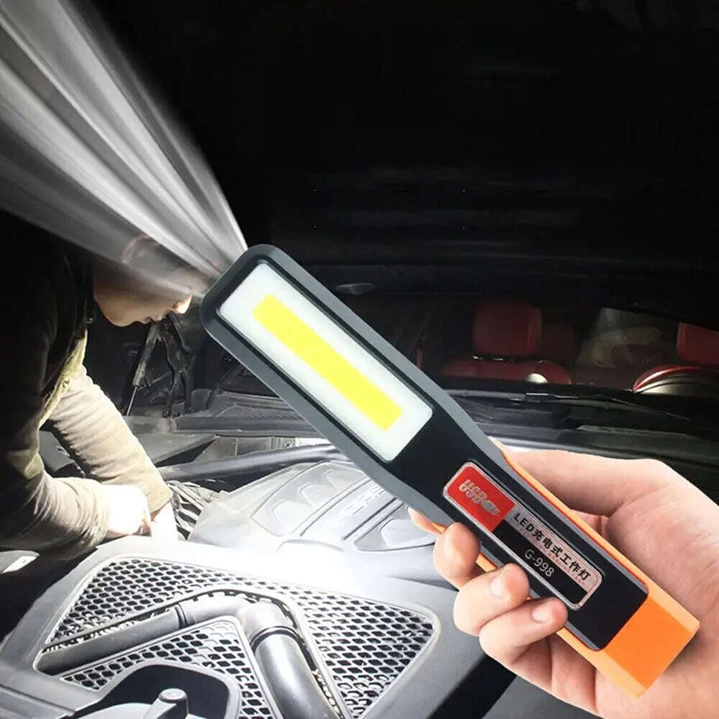 2pcs Cordless Magnetic Light Rechargeable COB Lamp Torch