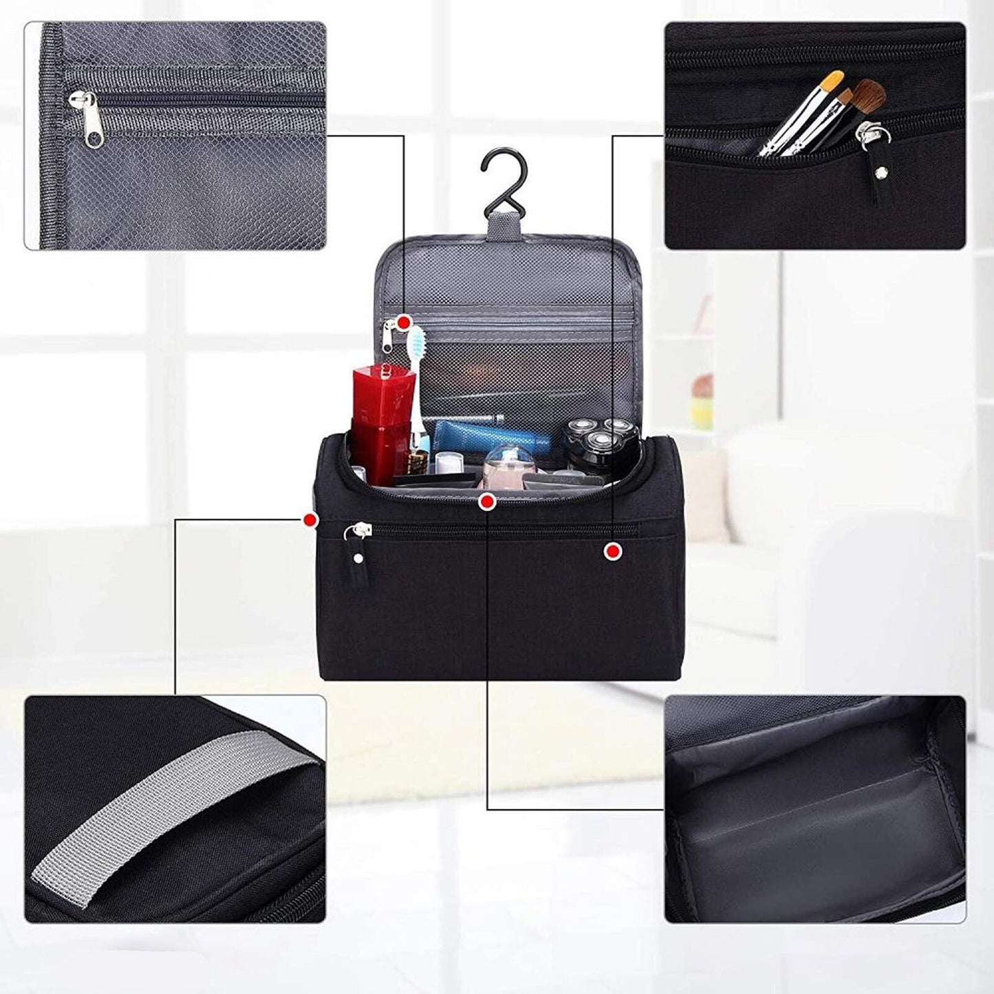 Men Waterproof Toiletry Bag Hanging Cosmetic Makeup Organizer