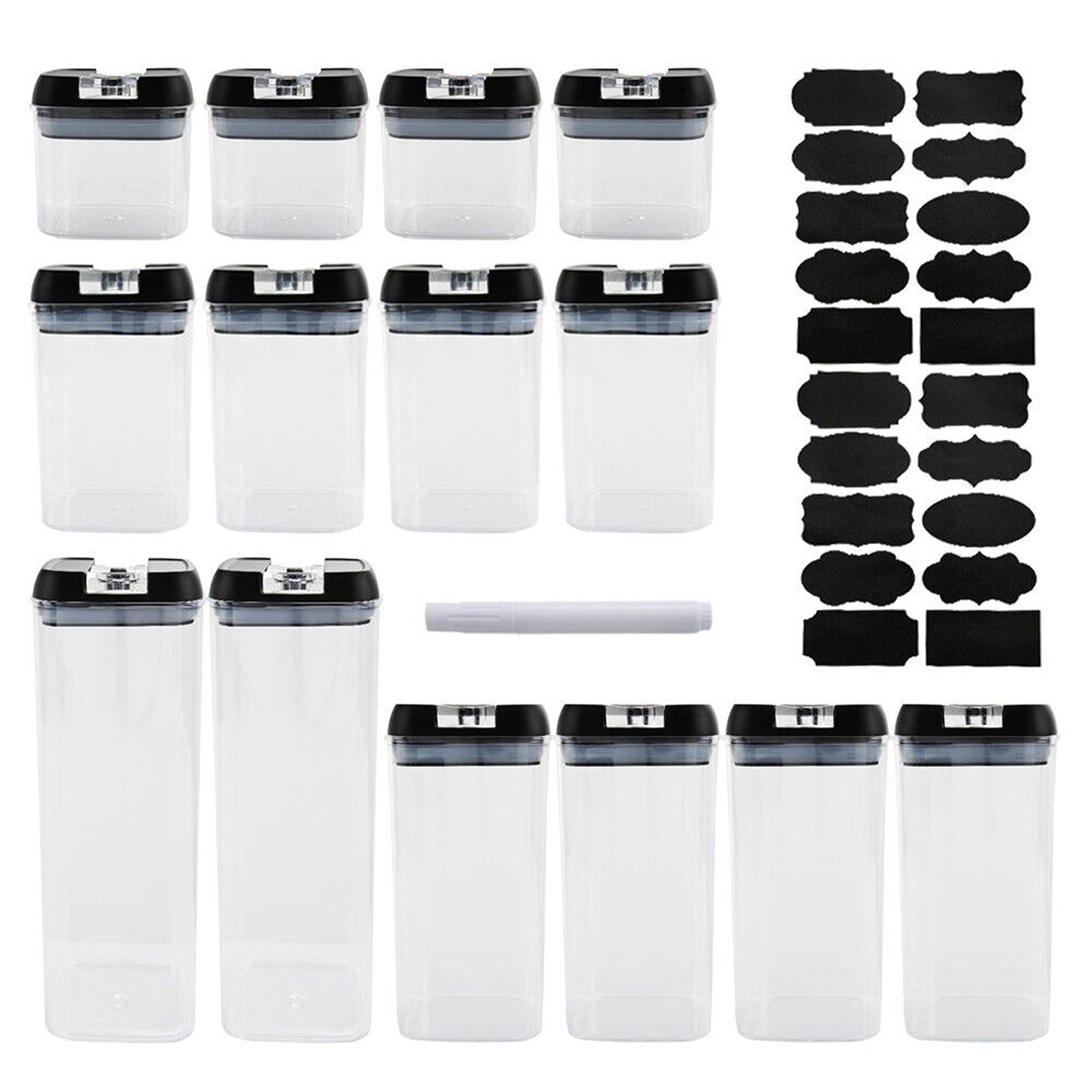 14-Piece Kitchen Pantry Organization Set Airtight Food Storage Containers