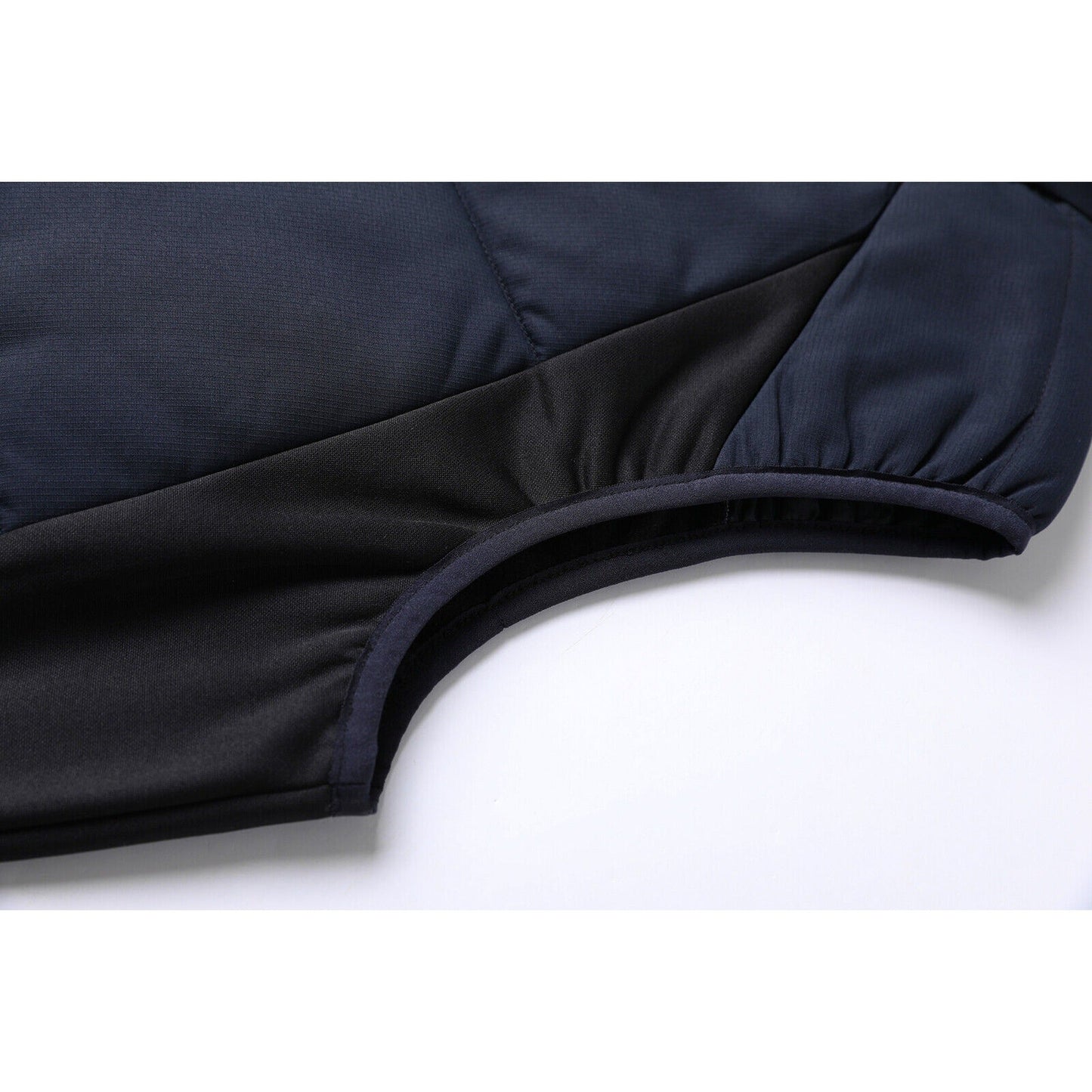 Navy Blue Vegan Active Puffer Vest Quilted Down-Free with Stretchy Panel