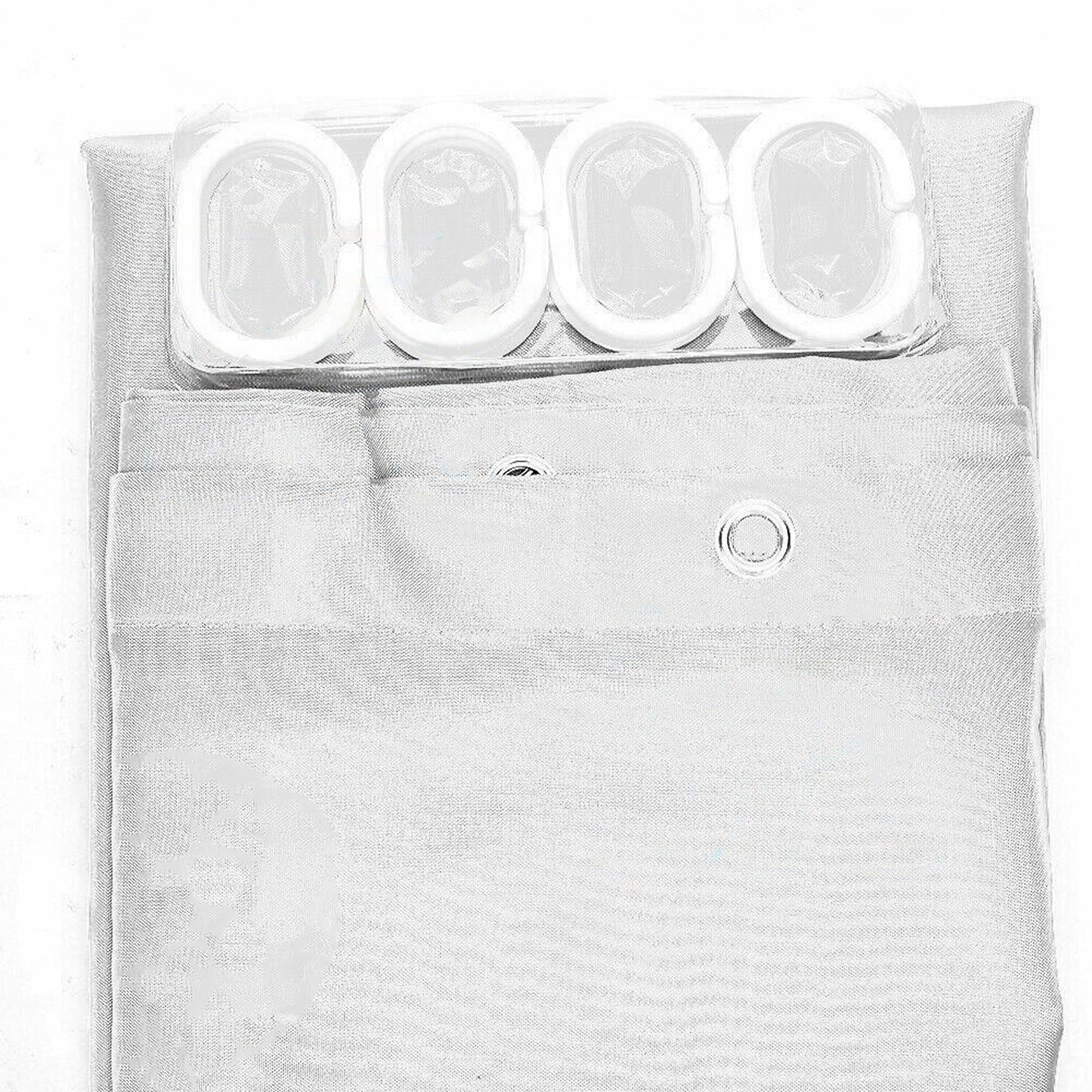 Waterproof Shower Curtain with Hooks and Weighted Hem 180x200cm
