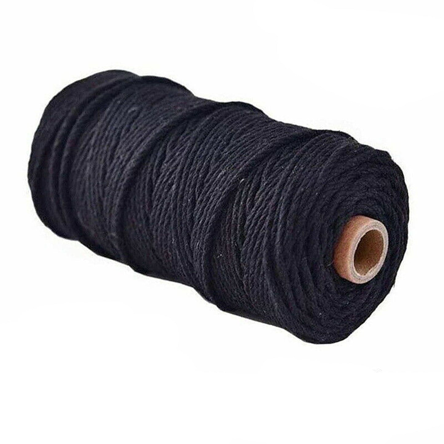 Black Craft Macrame Twisted Cotton Artisan Rope Weaving Wire