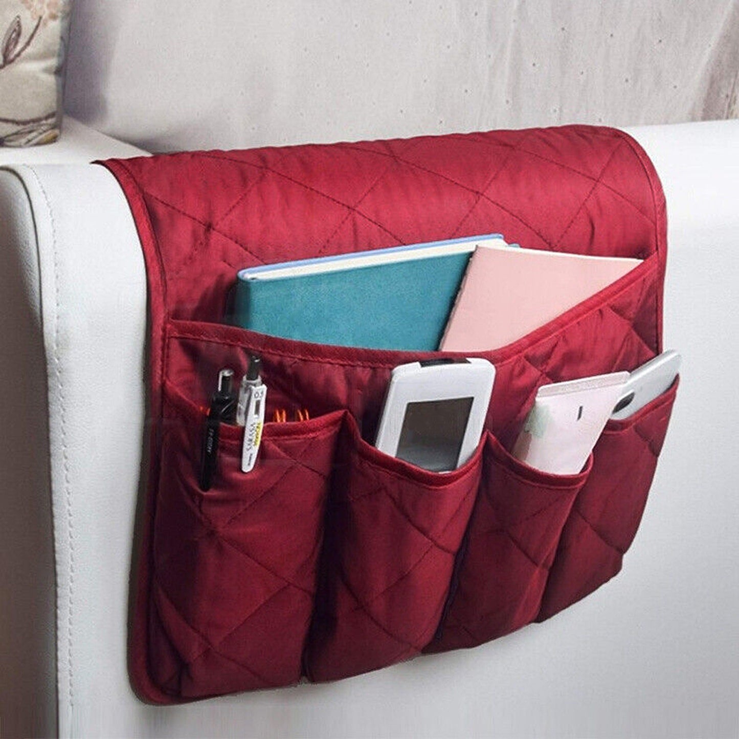Armrest Organizer with 5 Pockets for Couch and Sofa Remote Storage