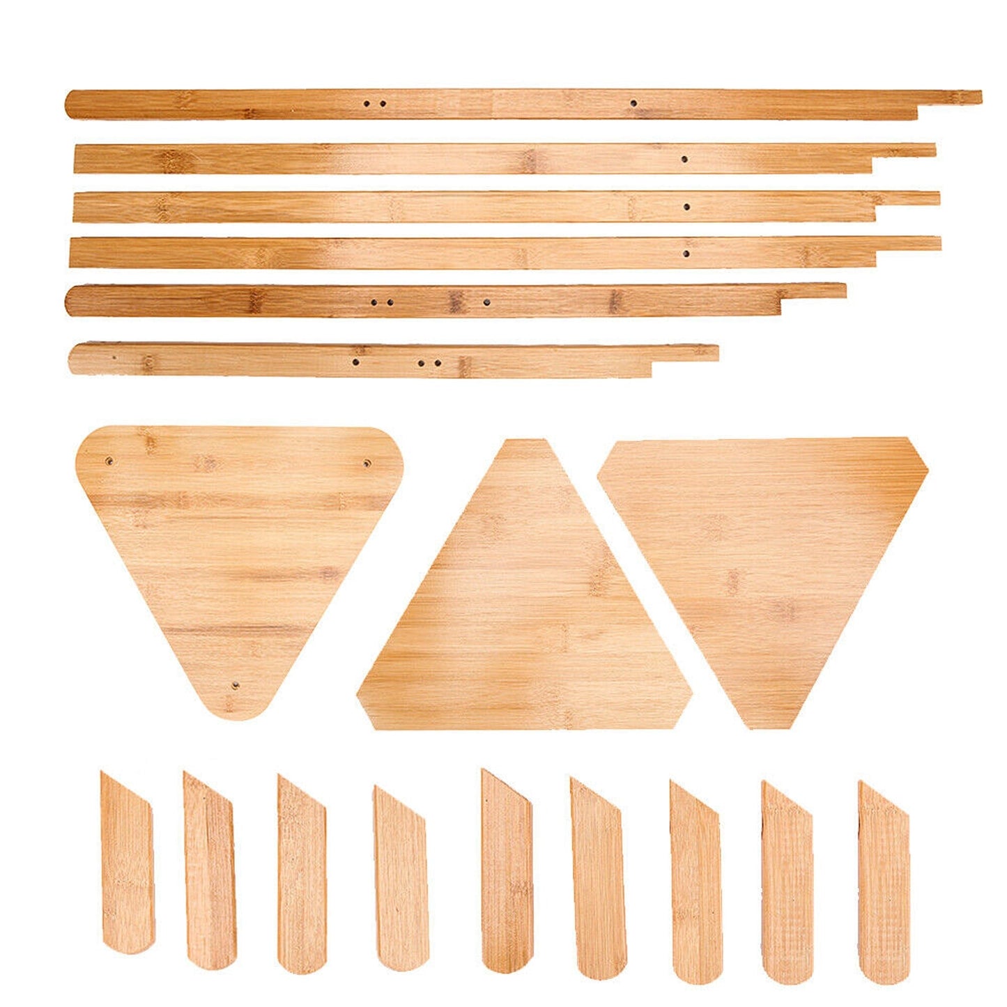 Wooden Coat Rack with 3 Tiers and 9 Hooks