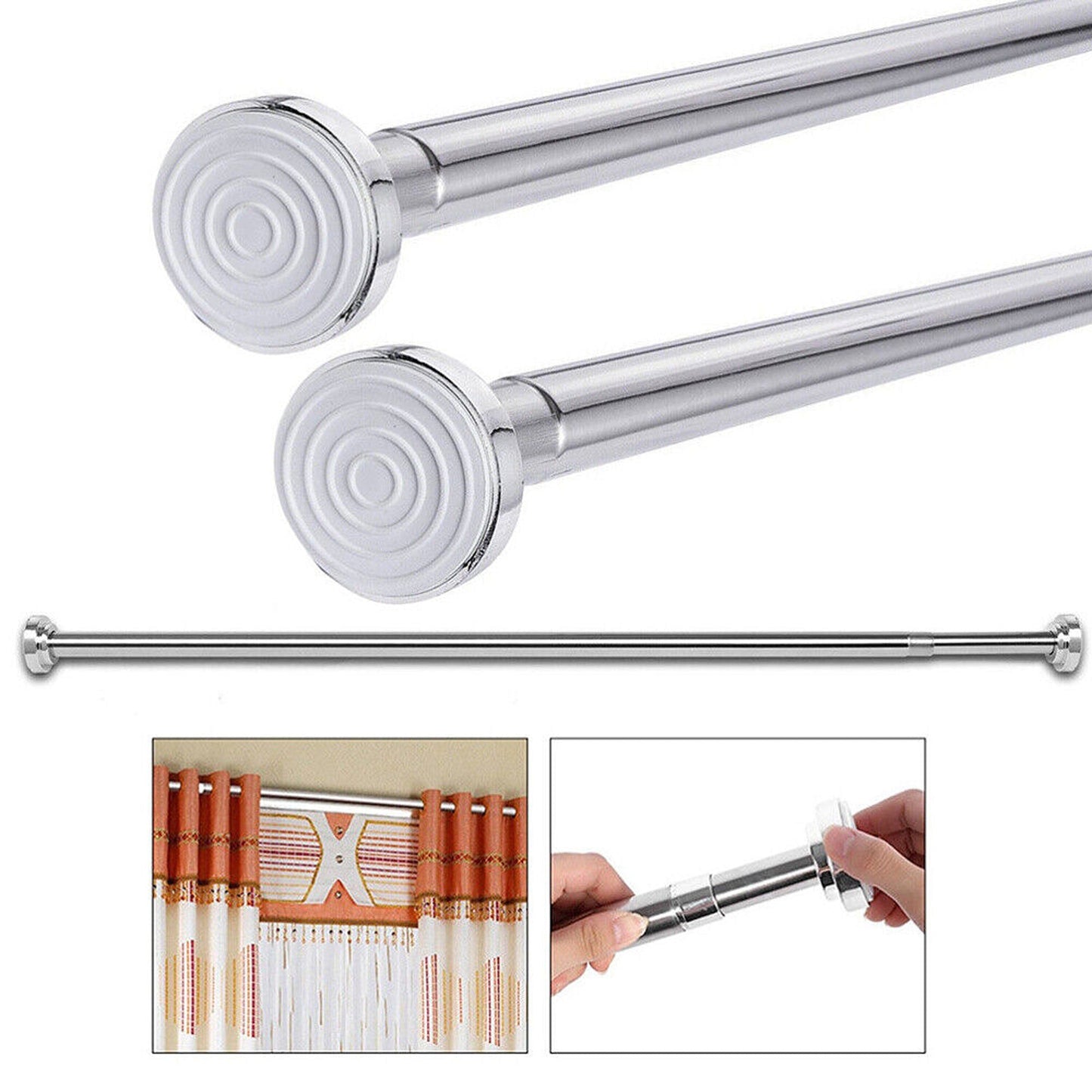 Adjustable Stainless Steel Shower Curtain Rod