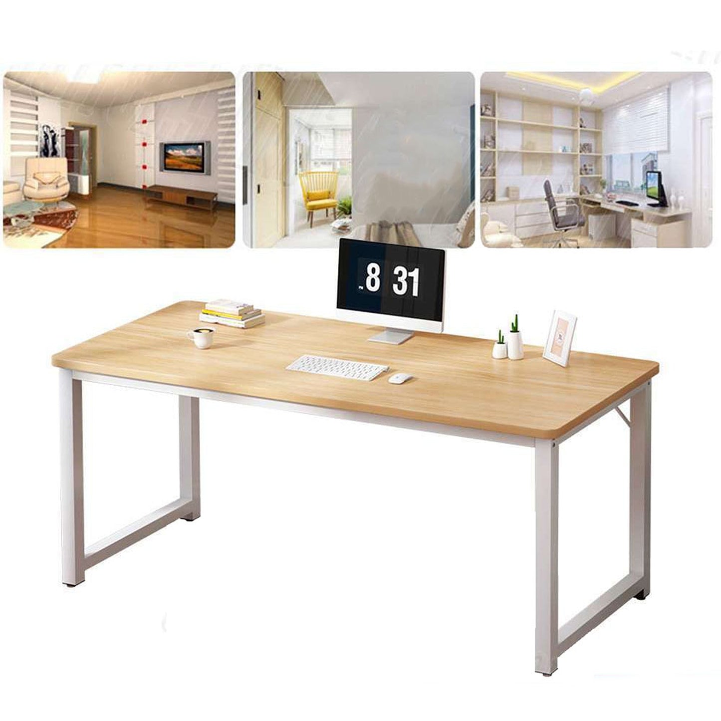Home Office Study Desk with Computer Storage Writing and Laptop Table