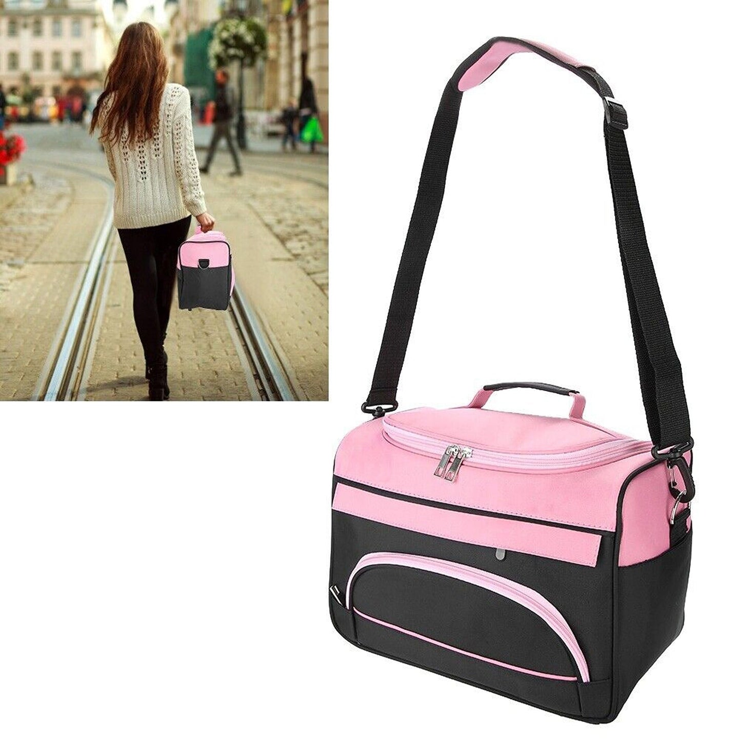 Large Rose Pink Hairdressing Equipment Carrying Bag for Travel