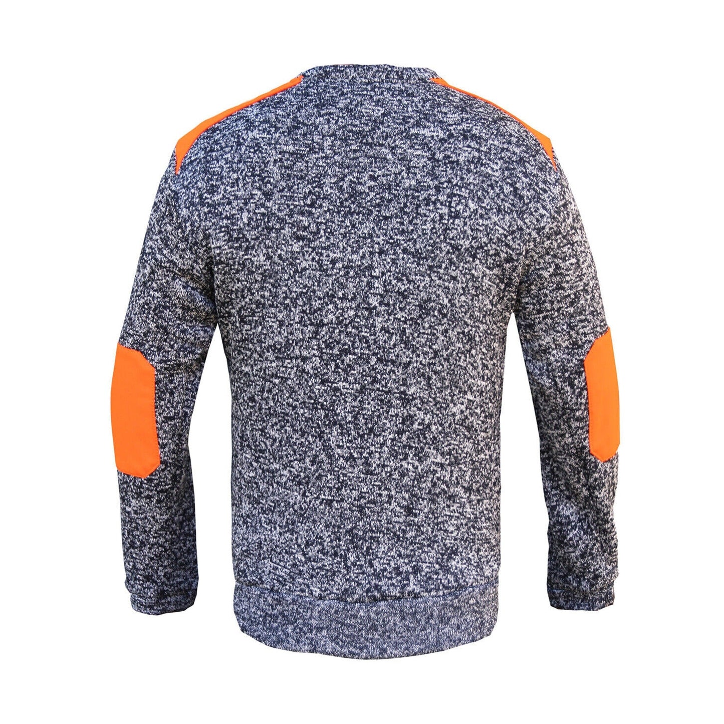 Navy Orange Panel Zip Marble Body Work Jumper with Chest Pocket