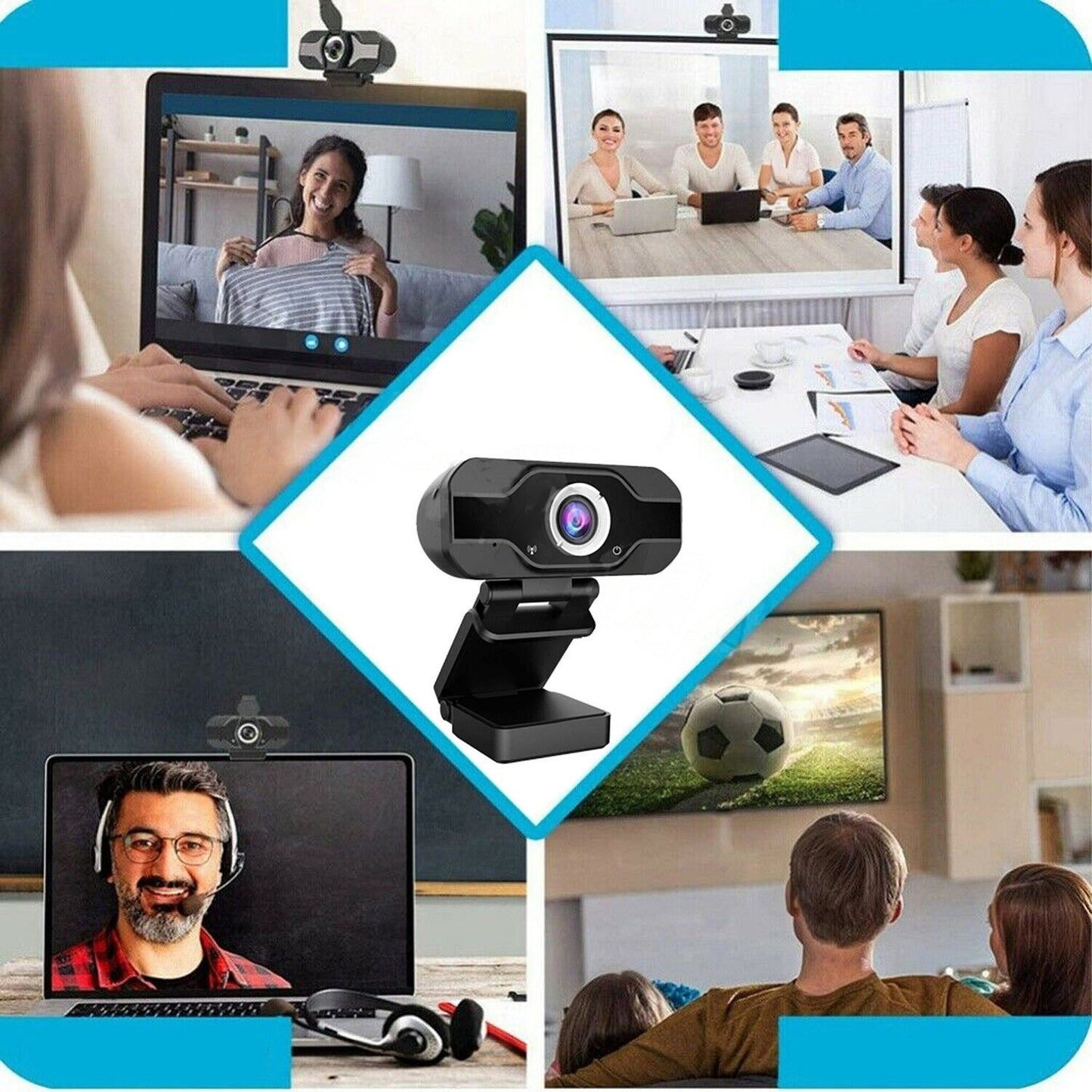 HD 1080P Webcam with Microphone for PCs and Laptops USB 2.0
