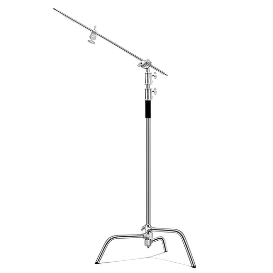 C-Stand with Boom Arm and Sandbag for Photo Studio Heavy-Duty Stainless Steel