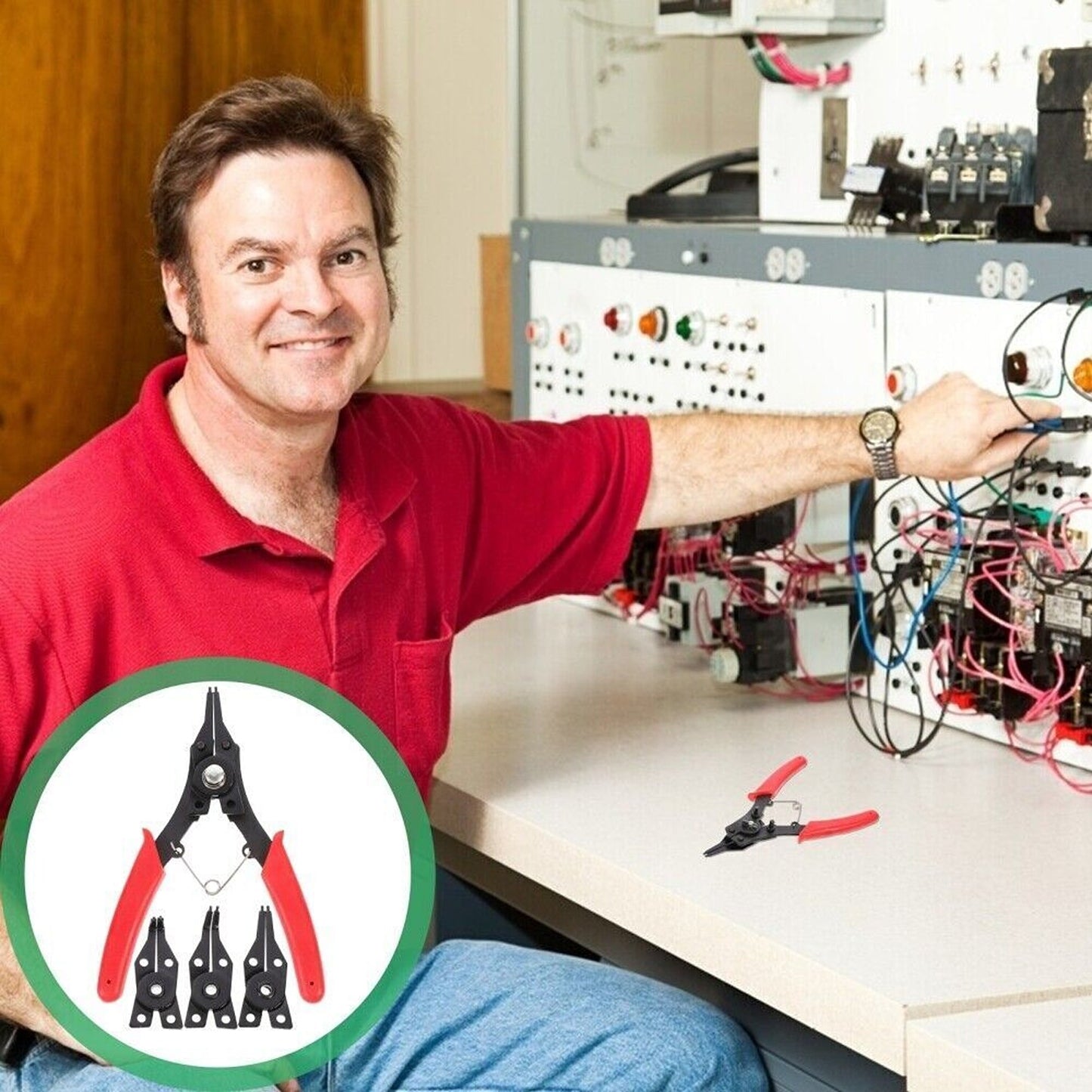 Versatile 4-in-1 Spring Release Circlip Pliers Set for Multiple Uses