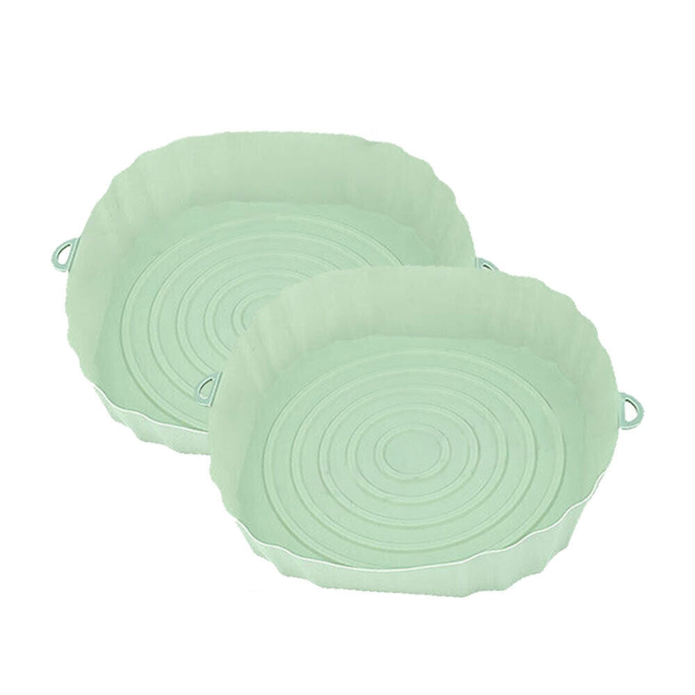 2pcs Reusable Silicone Liner for Air Fryer Non-Stick Basket Tray