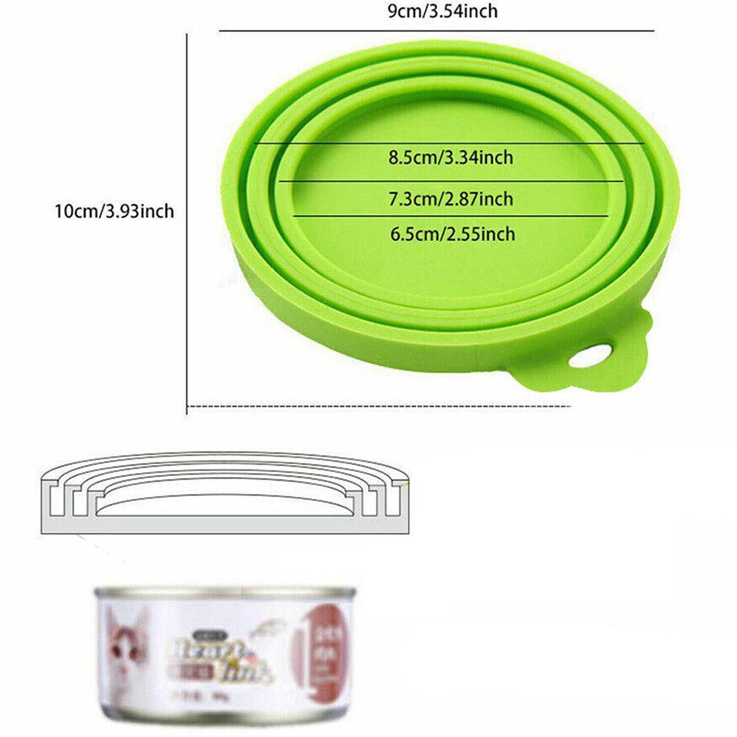 Reusable Silicone Pet Food Can Lid Universal Fit Storage Covers