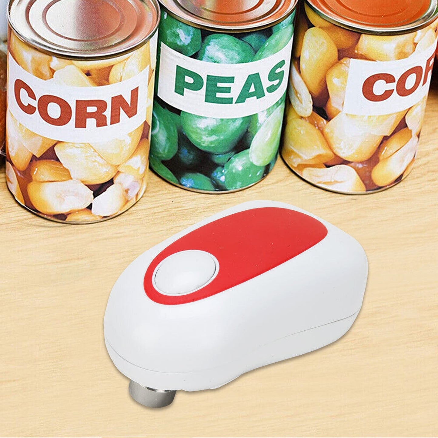 One-Touch Safety Can Opener with Automatic Lid Removal for Kitchens
