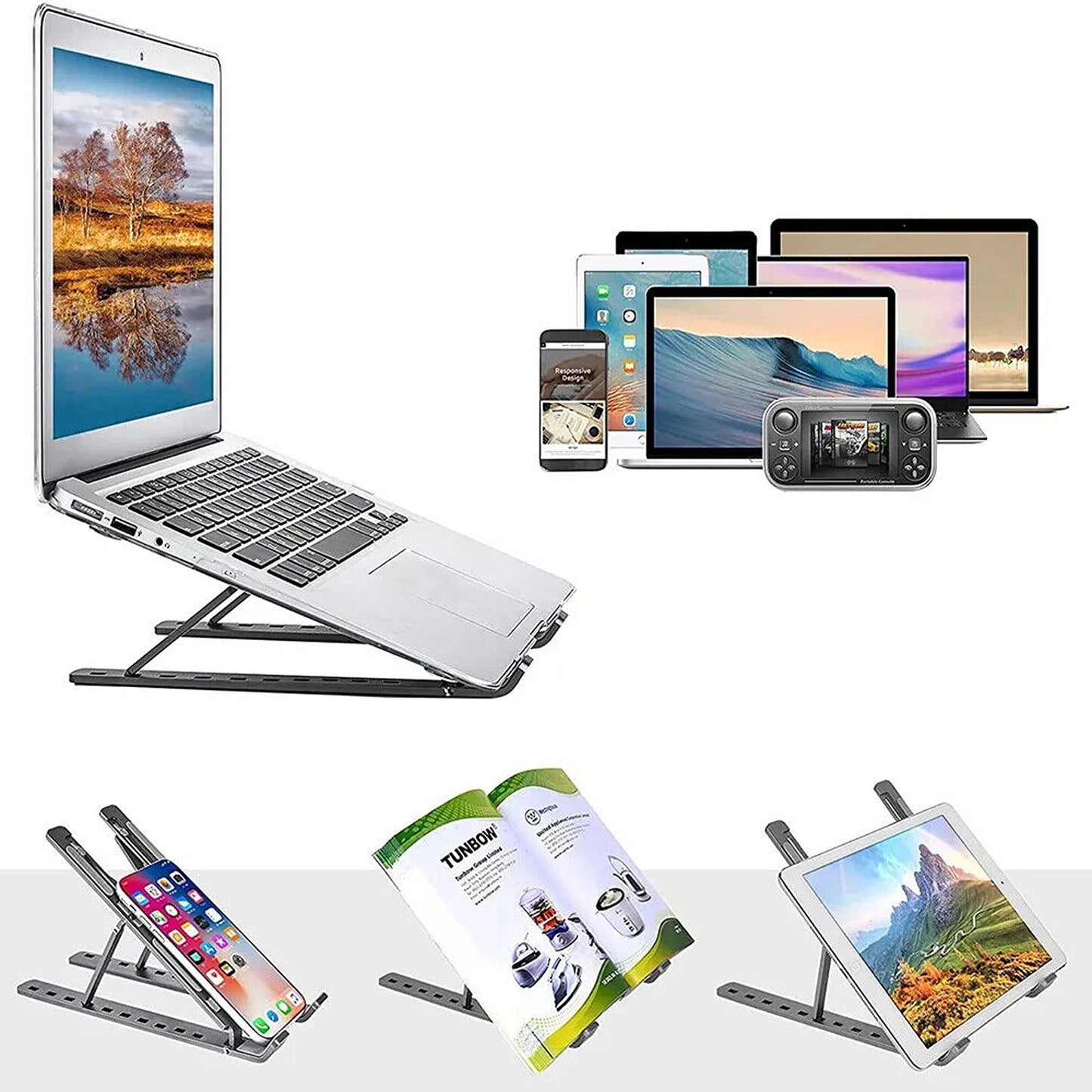 Adjustable Stand Tray for Laptops and Tablets Portable Desk Holder