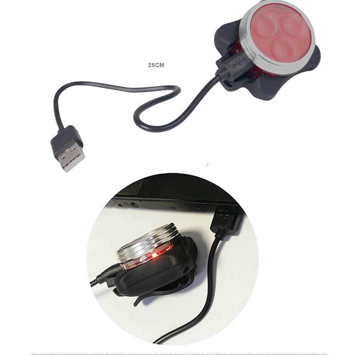 USB Rechargeable Bike Light Set IPX4 Waterproof Front and Rear Tail Lamp