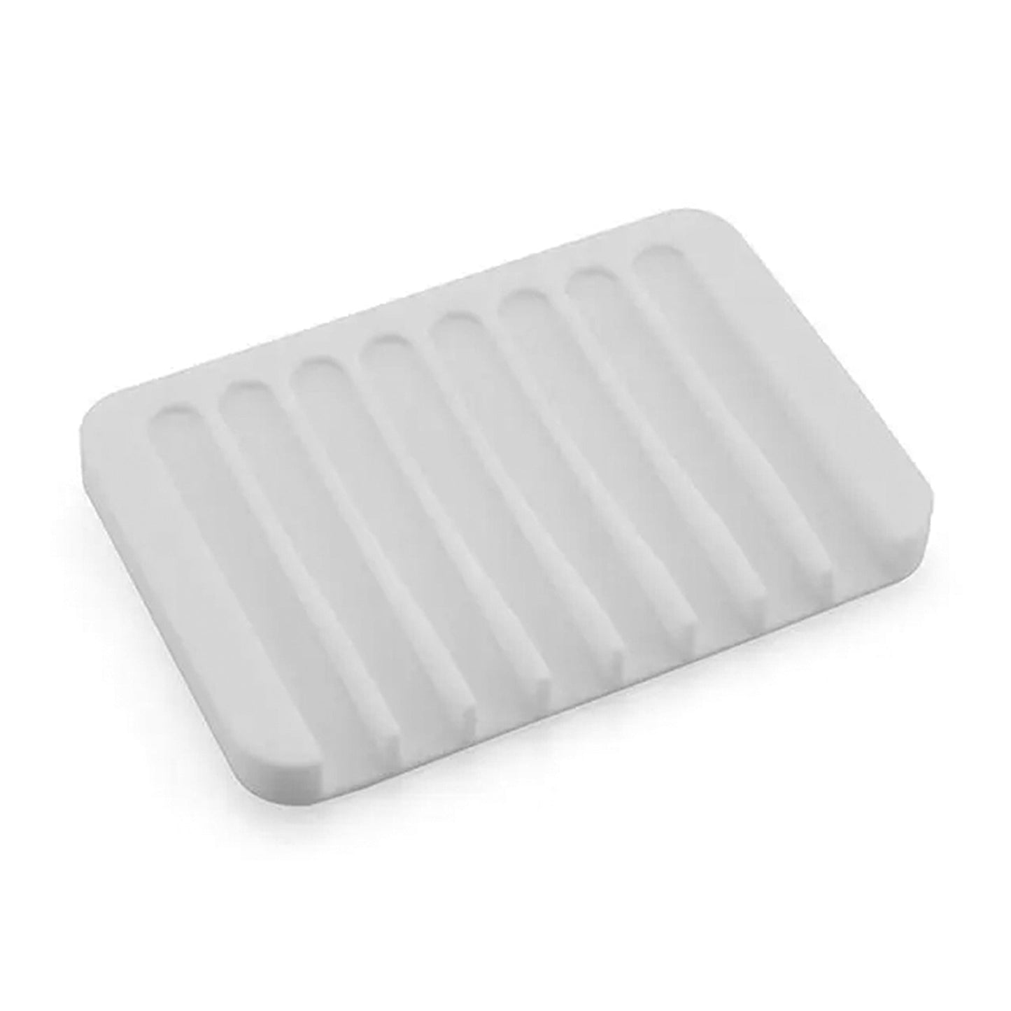 3pcs Bathroom Silicone Soap Holder Tray Plate Storage Rack