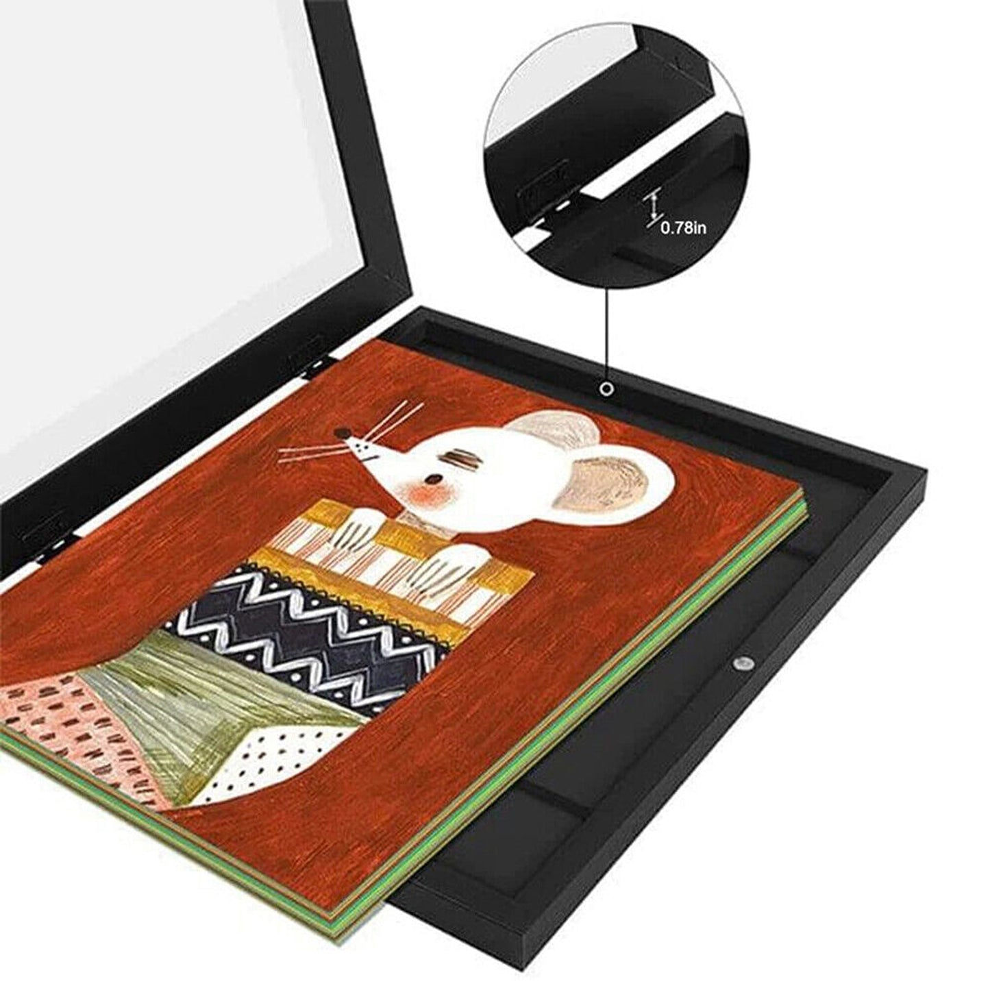 Wooden Picture Frame for Displaying Up to 150 Artworks